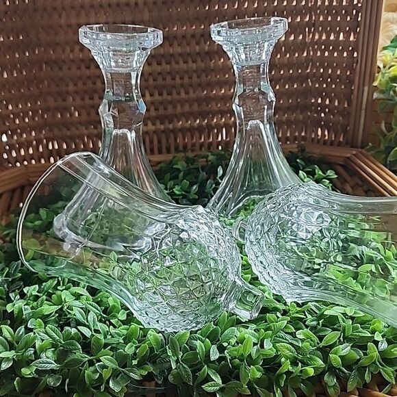 Vintage 4 Piece Candle Holder Set For Votives Or Tapers - Picture 3 of 7